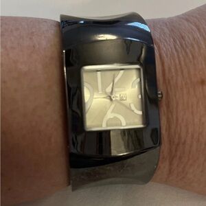 New York & Company Sleek Black and Silver Watch
